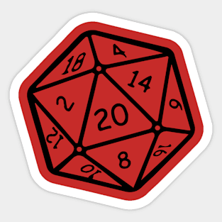 20 sided dice - line art Sticker